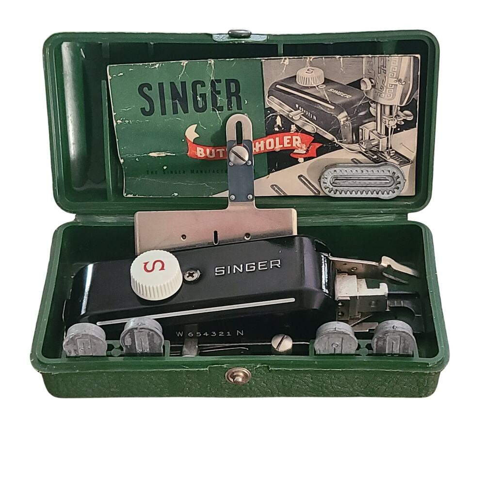 Vtg Singer Buttonholer Original Case Instruction Manual 5 Templates USA 160506